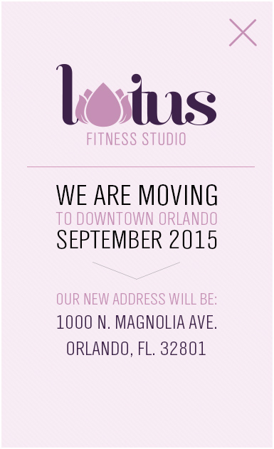 Lotus is Moving to 1000 N. MAGNOLIA AVE. ORLANDO, FL. 32803